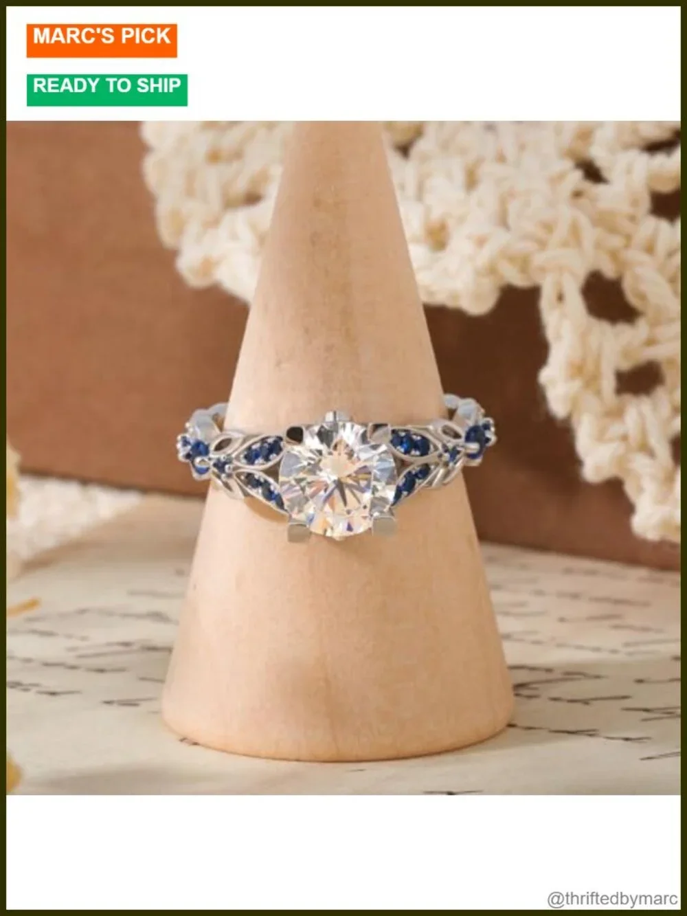 Sterling Silver Butterfly Ring Set Round Cut Engagement Promise Rings